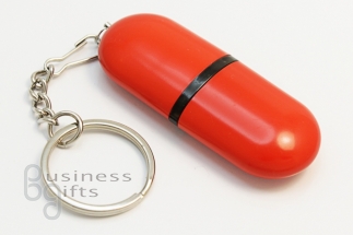 Красный флеш накопитель в виде таблетка, под нанесение логотипа